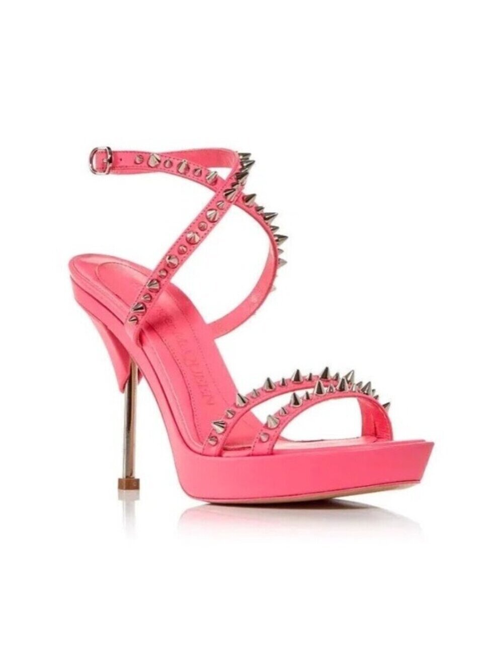 Alexander McQueen Platform Studded Strappy Sandals Metallic Pink EU 36 NWT $950